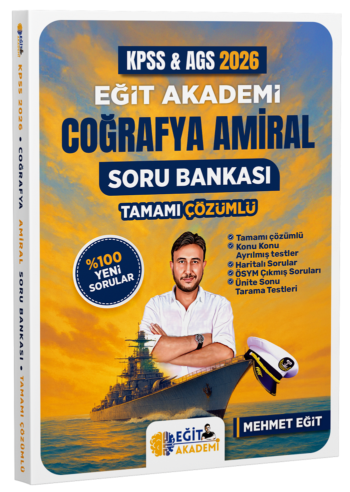 Eğit Akademi 2026 KPSS MEB-AGS Coğrafya Amiral Soru Bankası Çözümlü - Mehmet Eğit Eğit Akademi