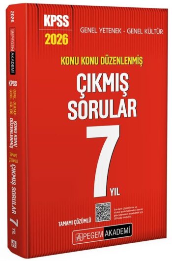 Pegem 2026 KPSS Genel Yetenek Genel Kültür Çıkmış Sorular Son 7 Yıl Konu Konu Çözümlü Pegem Akademi Yayınları