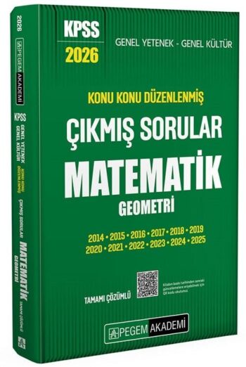 Pegem 2026 KPSS Matematik Çıkmış Sorular Konu Konu Çözümlü Pegem Akademi Yayınları