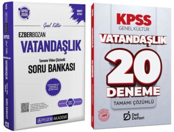 Pegem 2026 KPSS Vatandaşlık Ezberbozan Soru Bankası Çözümlü Pegem Akademi Yayınları - Deli Defteri 2026 KPSS Vatandaşlık 20 Deneme Çözümlü Deli Defteri Yayınları