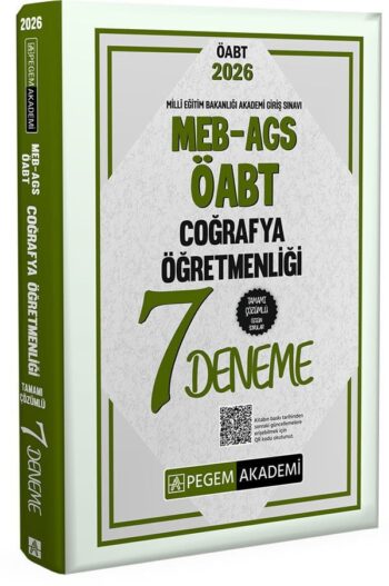 Pegem 2026 ÖABT MEB-AGS Coğrafya Öğretmenliği 7 Deneme Çözümlü Pegem Akademi Yayınları