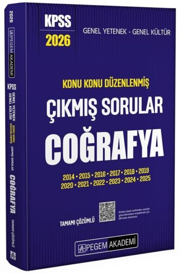 Pegem 2026 KPSS Coğrafya Çıkmış Sorular Konu Konu Çözümlü Pegem Akademi Yayınları