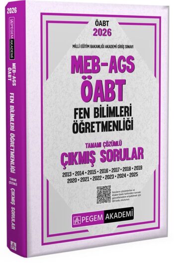 Pegem 2026 ÖABT MEB-AGS Fen Bilimleri Öğretmenliği Çıkmış Sorular Çözümlü Pegem Akademi Yayınları