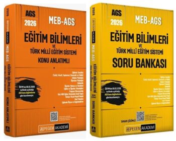 YENİ AGS - Pegem 2026 MEB-AGS Eğitim Bilimleri ve Türk Milli Eğitim Sistemi Konu Anlatımlı + Soru Bankası 2 li Set Pegem Akademi Yayınları
