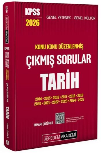 Pegem 2026 KPSS Tarih Çıkmış Sorular Konu Konu Çözümlü Pegem Akademi Yayınları