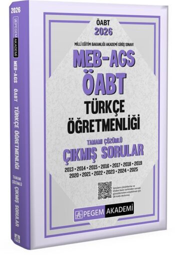 Pegem 2026 ÖABT MEB-AGS Türkçe Öğretmenliği Çıkmış Sorular Çözümlü Pegem Akademi Yayınları
