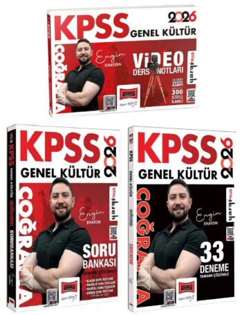 Yargı 2026 KPSS Coğrafya Video Ders Notları + Soru Bankası + 33 Deneme 3 lü Set - Engin Eraydın Yargı Yayınları