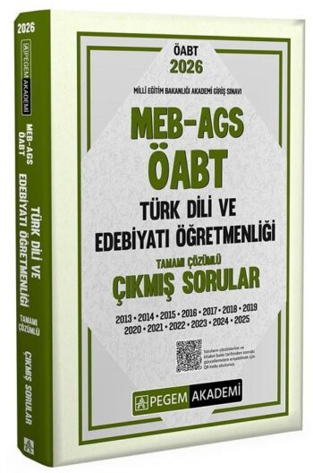 Pegem 2026 ÖABT MEB-AGS Türk Dili ve Edebiyatı Öğretmenliği Çıkmış Sorular Çözümlü Pegem Akademi Yayınları