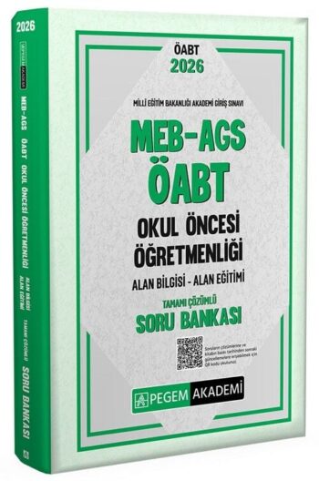 Pegem 2026 ÖABT MEB-AGS Okul Öncesi Öğretmenliği Soru Bankası Çözümlü Pegem Akademi Yayınları